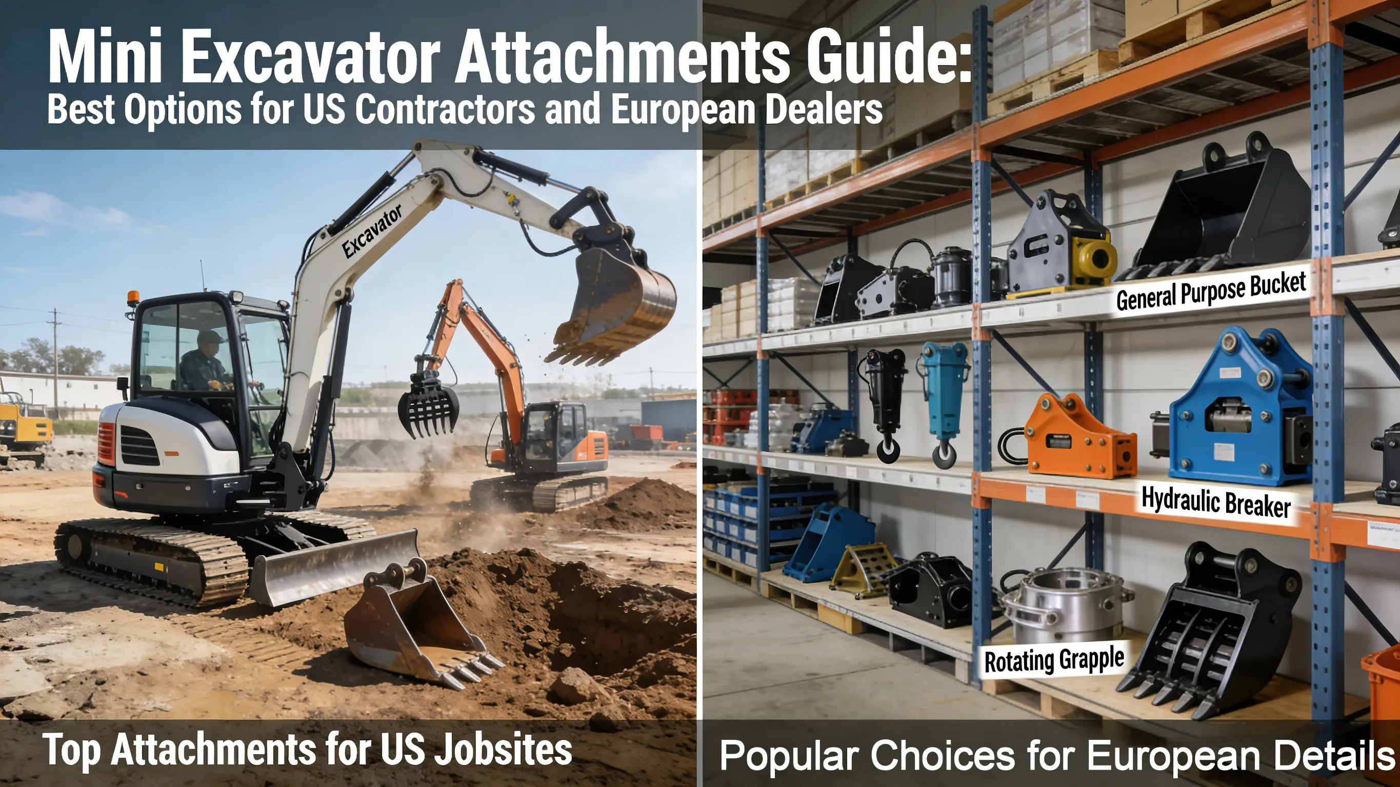 Mini Excavator Attachments Guide: Best Options for US Contractors and European Dealers